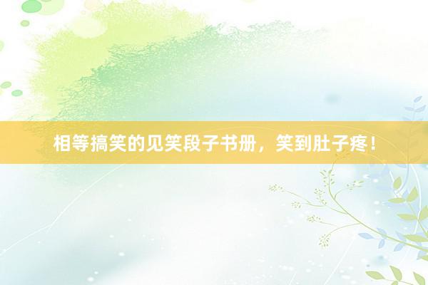 相等搞笑的见笑段子书册，笑到肚子疼！